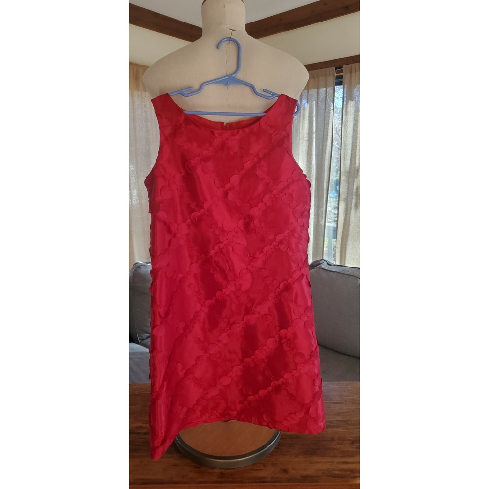 MAGGIE BREEN TOO Girls Red Textured Circle Lattice Party Dress Girls Size 12
